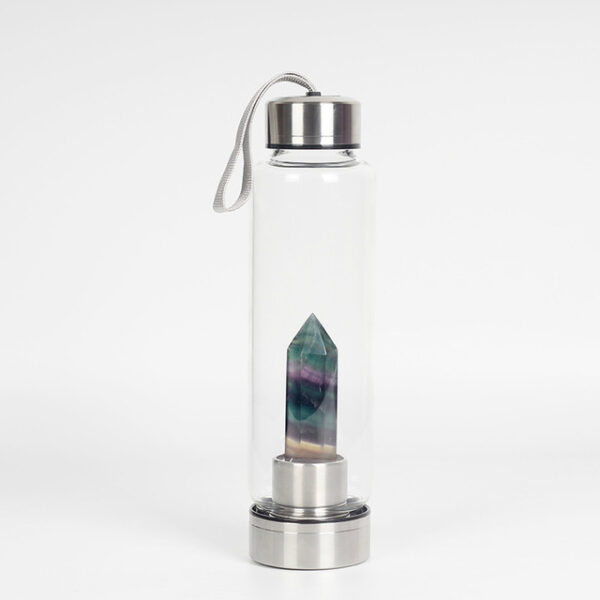 Sehlahisoa se Secha Mefuta Eohle ea Lejoe la Tlhaho la Quartz Crystal Glass Elixir Water Bottle Point With Crystal 20.jpg 640x640 20