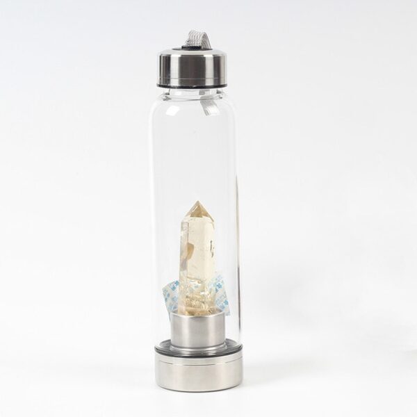 Sehlahisoa se Secha Mefuta Eohle ea Lejoe la Tlhaho la Quartz Crystal Glass Elixir Water Bottle Point With Crystal 22.jpg 640x640 22