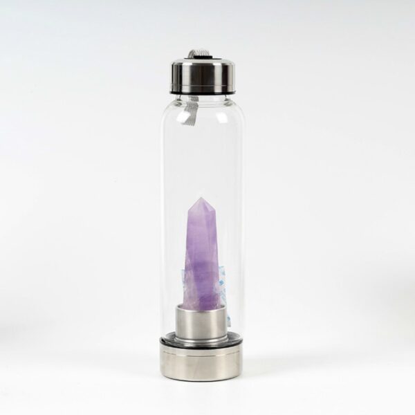New Product All Kinds Of Natural Quartz Gemstone Crystal Glass Elixir Water Bottle Point With Crystal 4