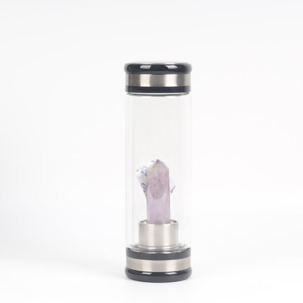 Ihe ohuru ohuru di iche iche di iche iche di iche iche di iche iche nke otu quartz gemstone Crystal Glass Elixir Water Bottle Point With Crystal 5