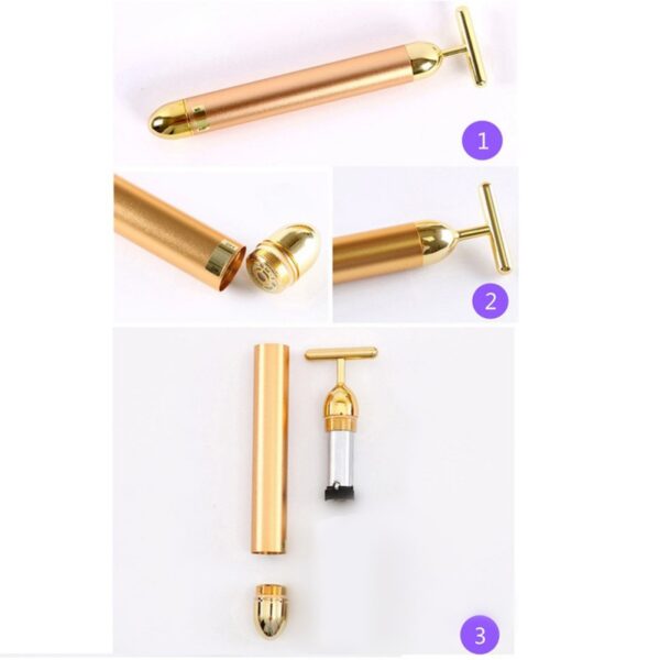 New Technology 24K Mma Ogwe Golden Energy Ihu Massager Mma Mma ọma jijiji Ihu Massager 1PC Slimming 1