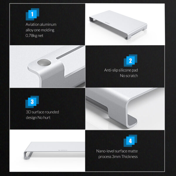 ORICO Aluminum Laptop Stand Desk Dock Holder Bracket for Apple iMac Tablet MacBook Pro PC Notebook 4