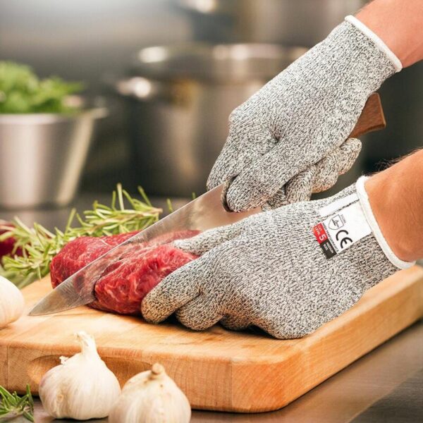 One Pair Set Durable Use Working Safety Gloves Cut Resistant Anti Abrasion Level 5 Kitchen Cutting 2