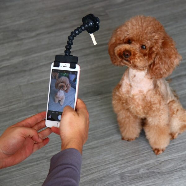 Pet Selfie Stick for Pets Dog Cat fit iPhone Samsung and Most Smartphone Tablet Black White