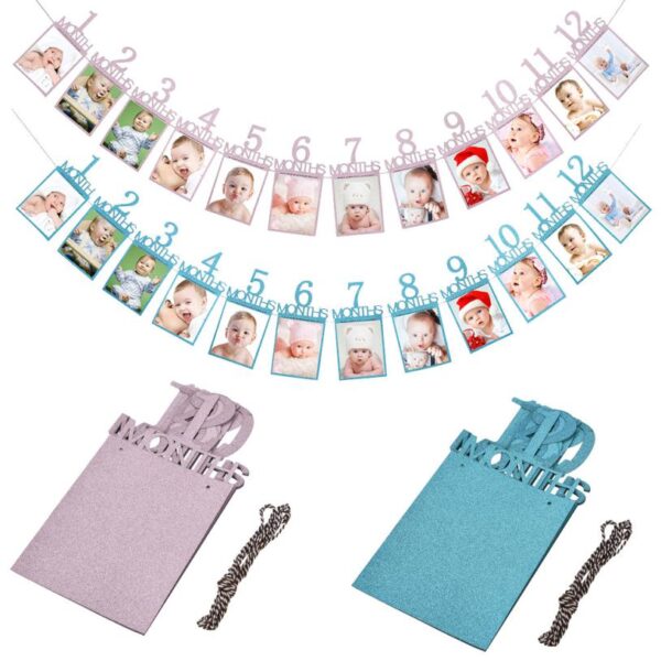 Photo folder Kids Birthday Gift Decorations 1 12 Month Photo Banner Monthly Photo Wall Drop Shipping 3