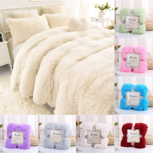 Super Soft Lang Shaggy Fuzzy Fur Faux Fur Warm Elegant Cozy With Fluffy Sherpa Throw Blanket 12 1