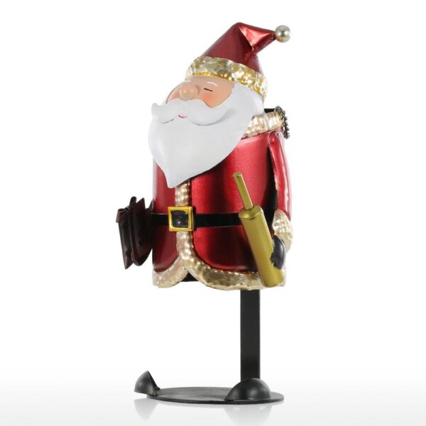 Tooarts Christmas Santa Claus Wine Rack Metal Craft Christmas Decoration for Home Xmas Gift New Year 1