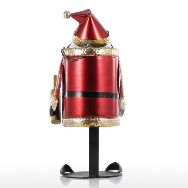 Tooarts Christmas Santa Claus Wine Rack Metal Craft Christmas Decoration for Home Xmas Gift New Year 2