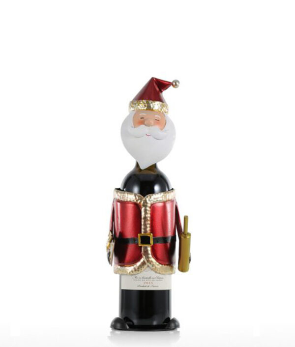 Tooarts Christmas Santa Claus Wine Rack Metal Craft Christmas Decoration for Home Xmas Gift New Year 4 510x510 1