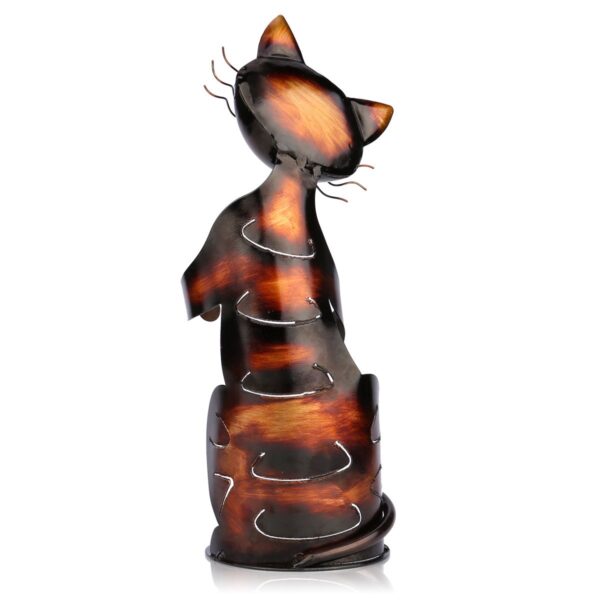 Tooarts Željezna skulptura Držač vina u obliku mačke Polica za vino Metalna skulptura Praktična skulptura Početna Uređenje interijera 3