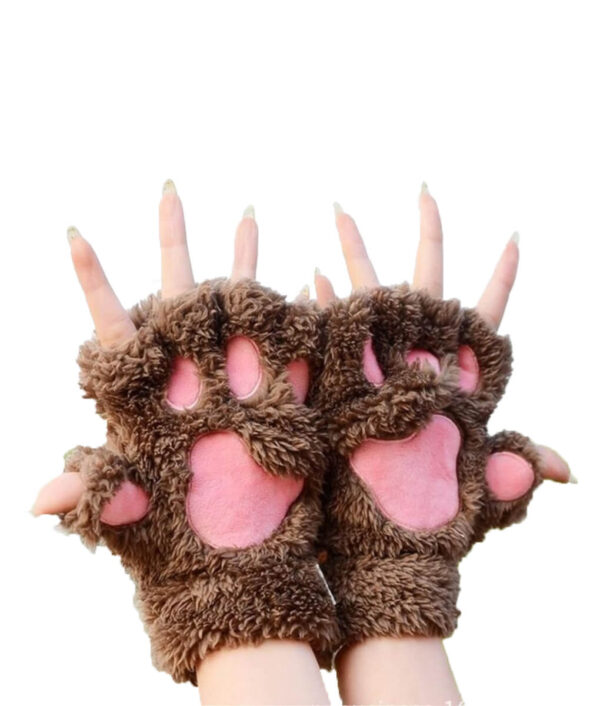 Winter Women Cute Cat Claw Paw Plush Mittens Short Fingerless Gloves Half Finger Gloves 10 1.jpg 640x640 10 1