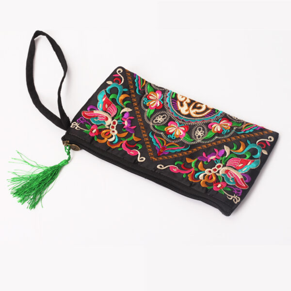 Women Ethnic National Retro Butterfly Flower Bags Handbag Coin Purse Embroidered Lady Clutch Tassel Small Flap 1