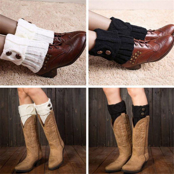 Ženske zimske grijačice kratkih nogavica Modni gumb Kukičane pletene čarape Čizme Čizme Manžete Trgovina na veliko 4