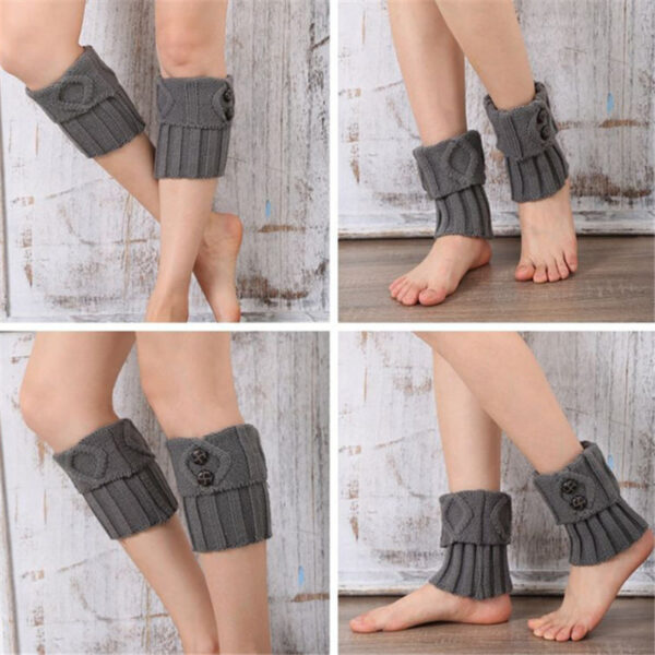 Ženske zimske grijačice kratkih nogavica Modni gumb Kukičane pletene čarape Čizme Čizme Manžete Trgovina na veliko 5