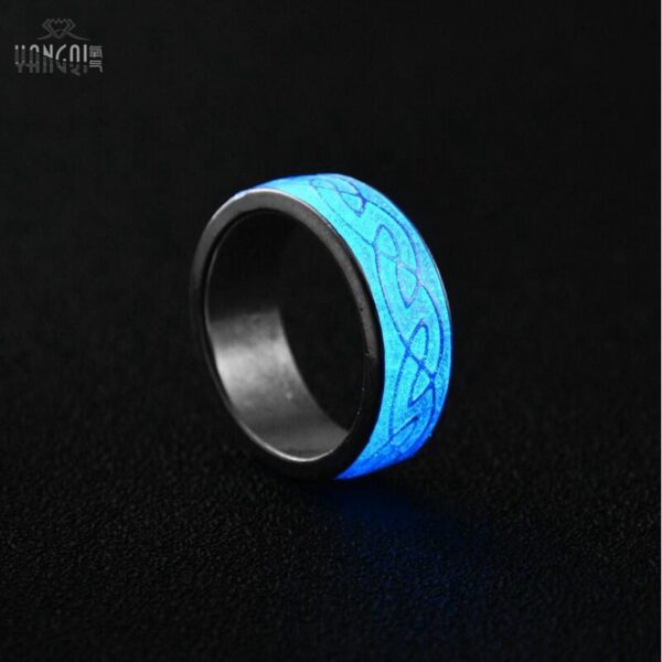 Women s Luminous Ring Glow In The Dark Fluorescent Glowing Stone Fashion Silver Plated party Jewelry 2