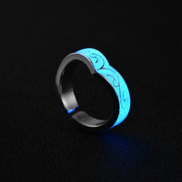Women s Luminous Ring Glow In The Dark Fluorescent Glowing Stone Fashion Silver Plated party