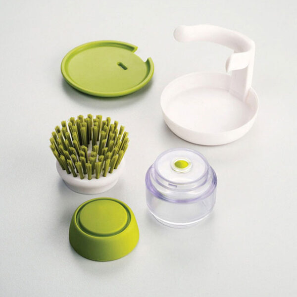 1PCS Palm Scrub Dish Brush with Washing Up Liquid Soap Dispenser Storage Stand Kitchen Cleaning Tool 5