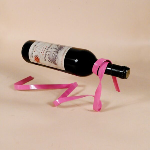 1Pc Mainit nga Bag-ong Bag-ong Iron Bottle Holder Suspension Stand Gisuspinde Ribbon Wine Rack