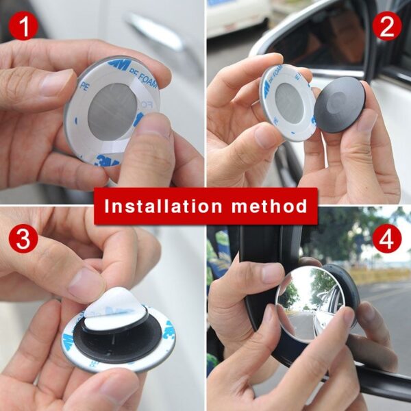 1pc HD 360 Degree Wide Angle Adjustable Car Rear View Convex Mirror Auto Rearview Mirror Vehicle 3