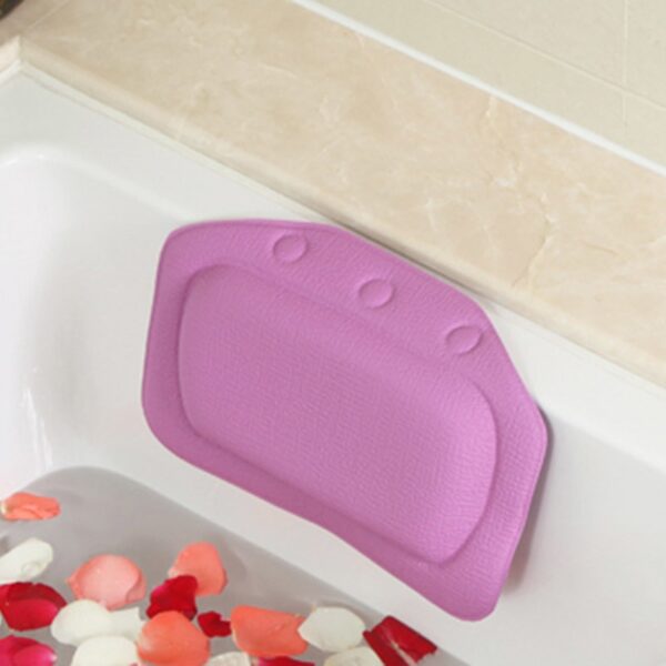 2016 New 4 Colors Bathroom Supplies Waterproof Bathtub Spa Bath Pillow with Suction Cups Head Neck 4