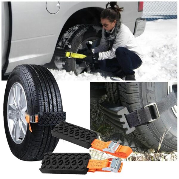 2PCS Car Snow Chains Anti Skid Antiskid Chain Universal Rubber Nylon Snow Mud Chain Saloon Car 2