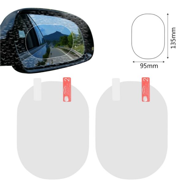 2PCS Set Anti Fog Car Mirror Window Clear Film Membrane Anti glare Waterproof Rainproof Car Sticker 4