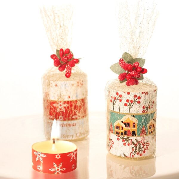 3 عدد شمع آروماتراپی برای تزیین جشن کریسمس شمع بدون شعله برای شمع جشن تولد عروسی