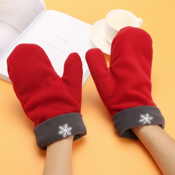 3pcs set Couple Gloves Polar Fleece Lovers Winter Thicken Warm Glove 3 Color Sweethearts Christmas Gift 11