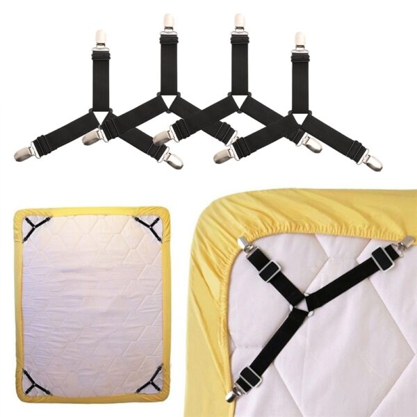 4pcs New Elastic Cover Blankets Grippers Holder Bed Sheet Clip Mattress Fasteners Fixing Slip Resistant Belt