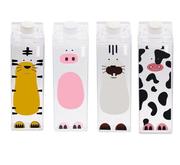 500ml Cute cartoon BPA FREE Creative HIP FLASK Sports outdoor Animal Cow pig Plastic My Water 1 e1545221241920