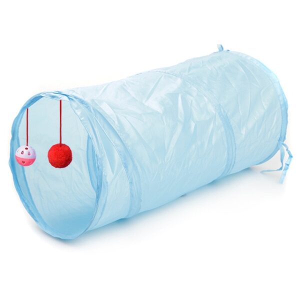 6 Kolor Kataw-anan nga Pet Cat Tunnel 2 Lungag Dulaa ang Tubes Balls Collapsible Crinkle Kitten Toys