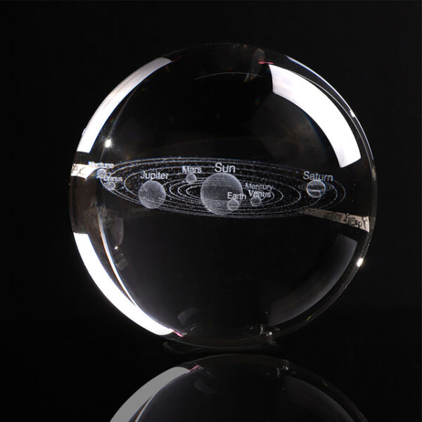 6CM Laser Engraved Solar System Ball 3D Miniature Planets Model Sphere Glass Globe Ornament Balay