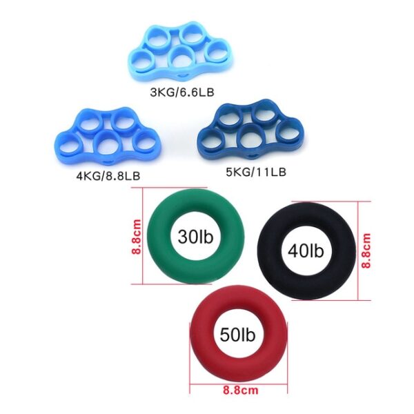 6kom Trake za otpor prsta Ručni hvatač Podlaktica Trening nosila za zglob Vježba Povlačenje prstena Expander Fitness 1.jpg 640x640