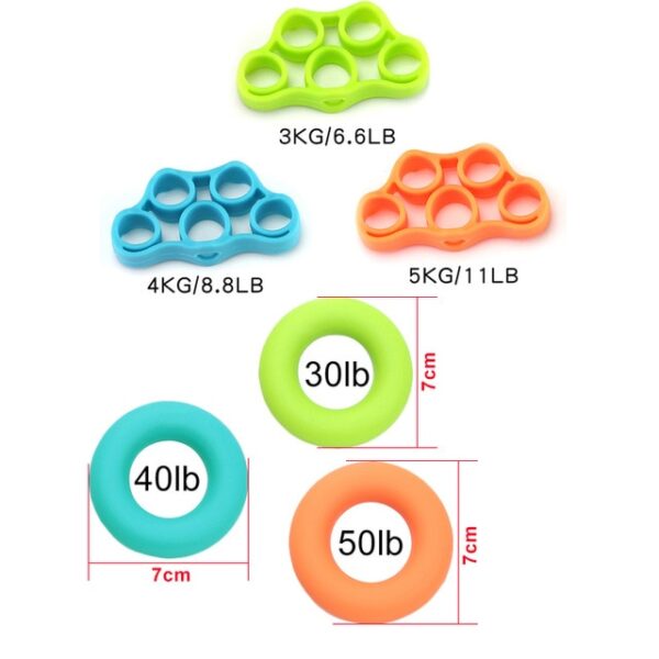 6pcs ফিঙ্গার রেজিস্ট্যান্স ব্যান্ড হ্যান্ড গ্রিপার ফরআর্ম রিস্ট ট্রেনিং স্ট্রেচার এক্সারসাইজ পুল রিং গ্রিপস এক্সপান্ডার