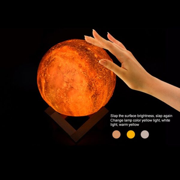 8CM Novi stil 3D ispisa Star Moon Lamp Colorful Change Touch Home Decor Creative Gift USB 1