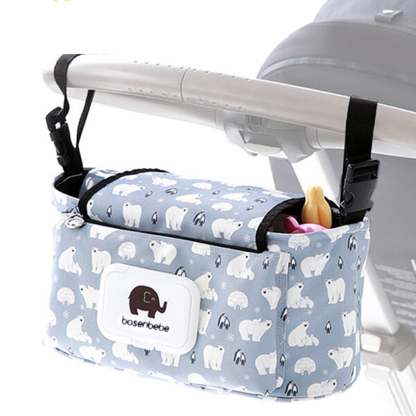 Baby Stroller Organizer Bag Mummy Diaper Bag Hook Baby Carriage Hanging Storage Bag Cartoon Folding Elephant 2