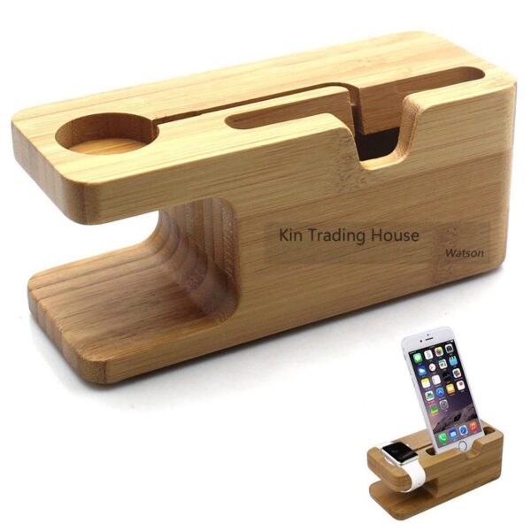Stanica za punjenje od bambusovog drveta za držač punjača za punjač za Apple Watch punjač za iPhone 5s 1