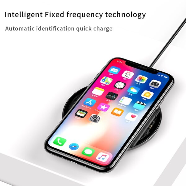 Baseus 10W Qi Wireless Charger Ya iPhone X Xr Xs Max Glass Fast Wirless Wireless Charging 3