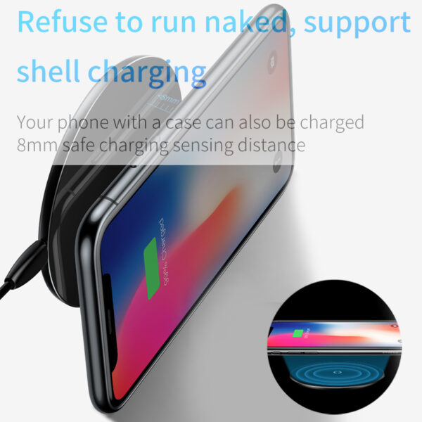 Baseus 10W Qi Wireless Charger For iPhone X Xr Xs Max Glass Fast Wirless Wireless Charging 4