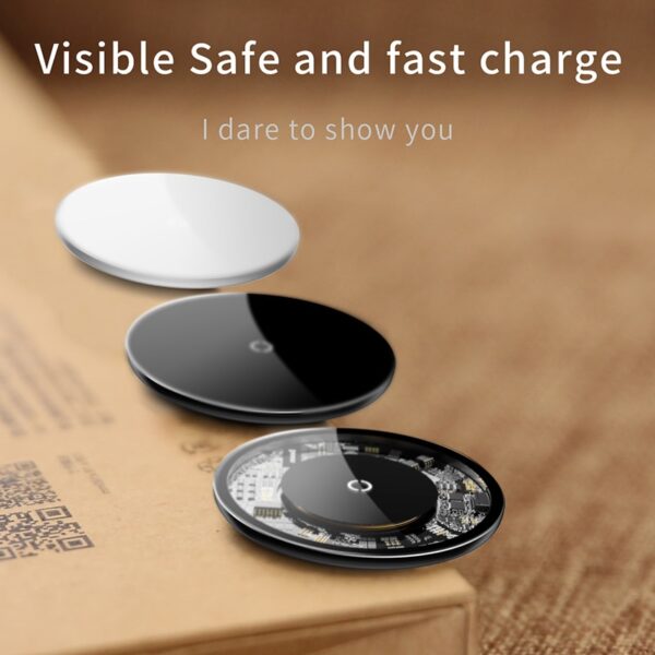 Baseus 10W Qi Wireless Charger for iPhone X Xr Xs Max Glass Fast Wirless Wireless Charging 6