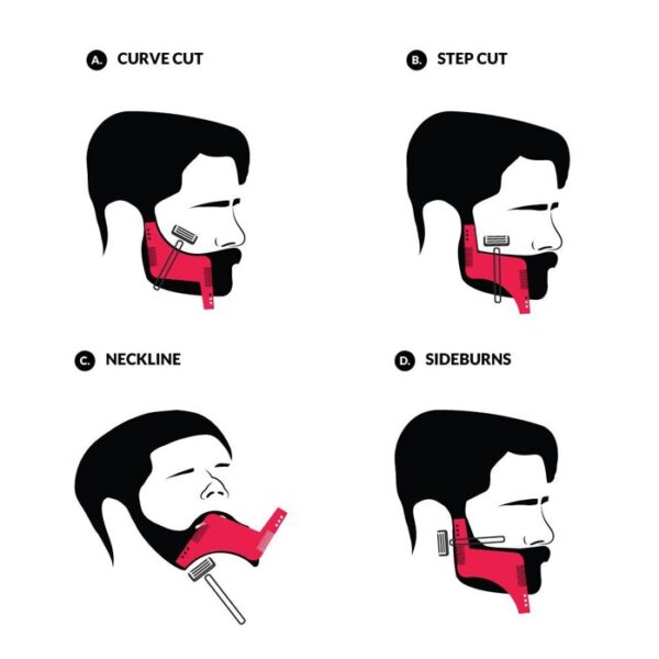 Beard Styling Template Stencil Beard Comb for Men Lightweight and Flexible Fits All In One Tool 3