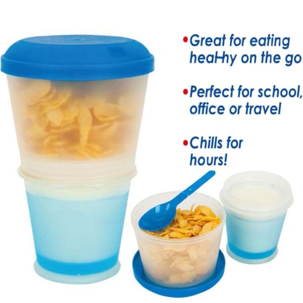Breakfast Cup Creative Oatmeal Cup Cereal To Go PP Material Snack Cup With Lid Foldable Spoon 1