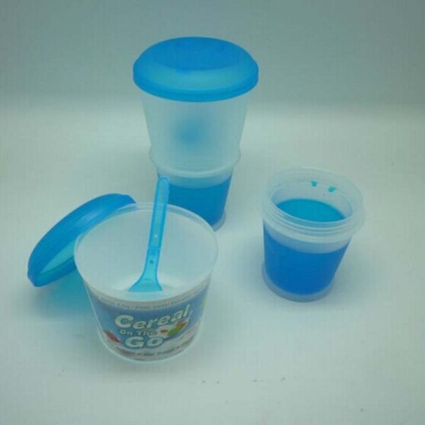 Breakfast Cup Creative Oatmeal Cup Cereal To Go PP Material Snack Cup With Lid Foldable Spoon 5