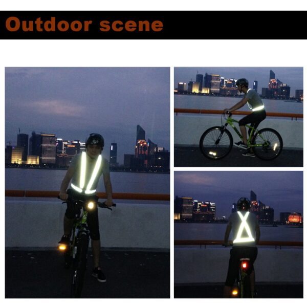 Ноћни рад који дише у ваздуху Сигурност у трчању Вожња бициклом Рефлектирајући прслук Рефлектирајућа заштитна јакна велике видљивости 1