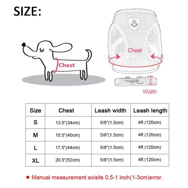 Cat Harness ug Leash Set Reflective Kuting Puppy Dogs Jacket Mesh Pet Clothes Alang sa Gagmay nga Iro 2