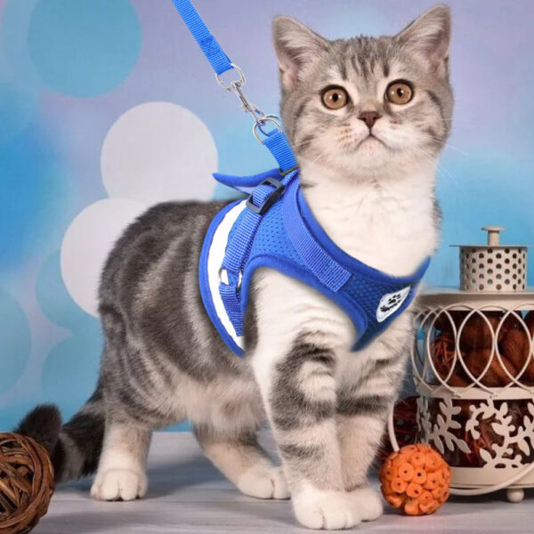 Cat Harness and Leash Set Reflektif Kitten Puppy Dogs Jaket Jala Pakaian Hewan Peliharaan Untuk Anjing Kecil