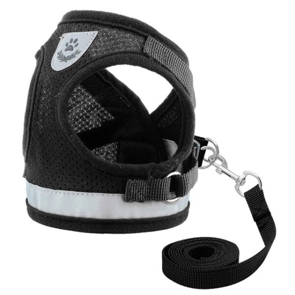 Cat Harness ug Leash Set Reflective Kitten Puppy Dogs Jacket Mesh Pet Clothes Para sa Gamay