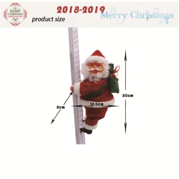 Christmas Pendant Ladder Climing Santa Claus Doll Tree New Year Decorations for Home Drop Ornaments Battery 4