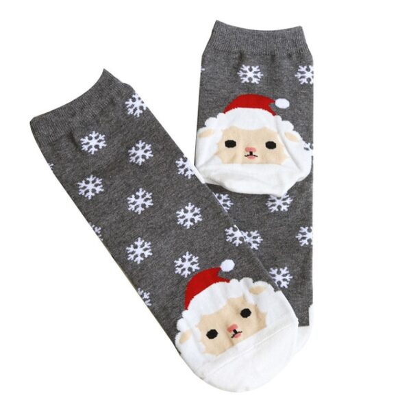 Christmas Short Socks Women Girls Autumn Winter Cartoon Santa Claus Printing Casual Socks Cute Unisex