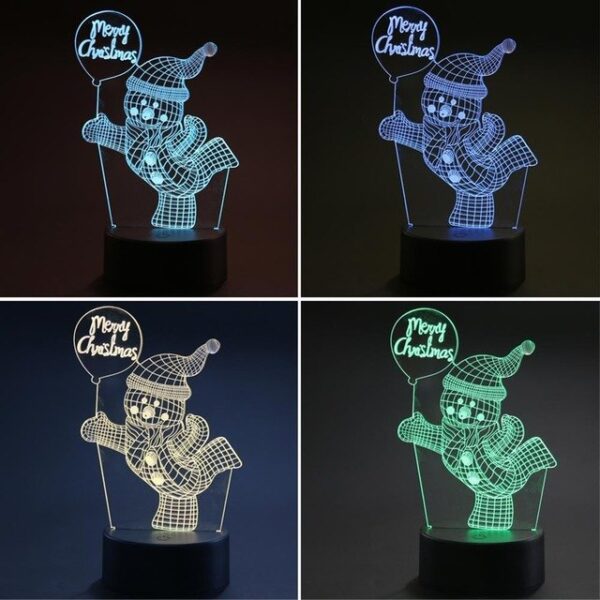 Arbre de noël LED 3D veilleuses lumière ambiante créative lampe de bureau éclairage domestique couleur d'ampoule